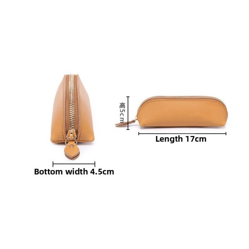 Solid Color Zipper Stationery Bag Pencil Case Large Capacity Student Stationery Box
