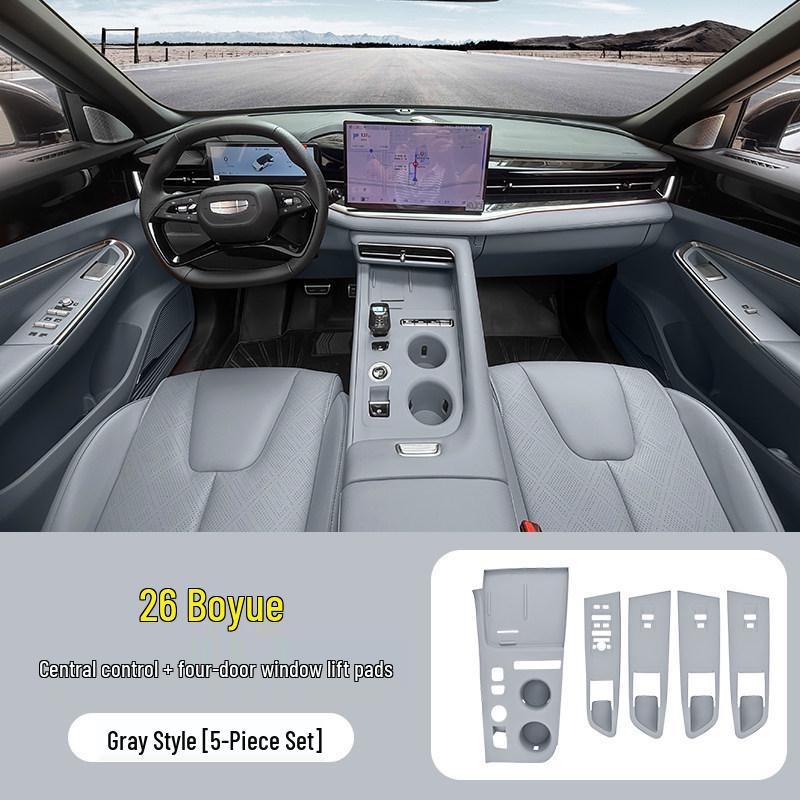 Silicone Protective Pad for 26 Geely Boyue Models - Console & Door Button Film