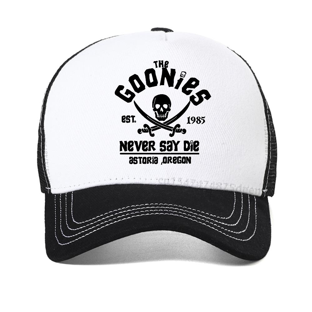 The Goonies Est 1985 Never Say Die Unisexs Baseball Cap Summer Mesh Snapback Hat Fashion Outdoor Causal Breathable Sun Hats