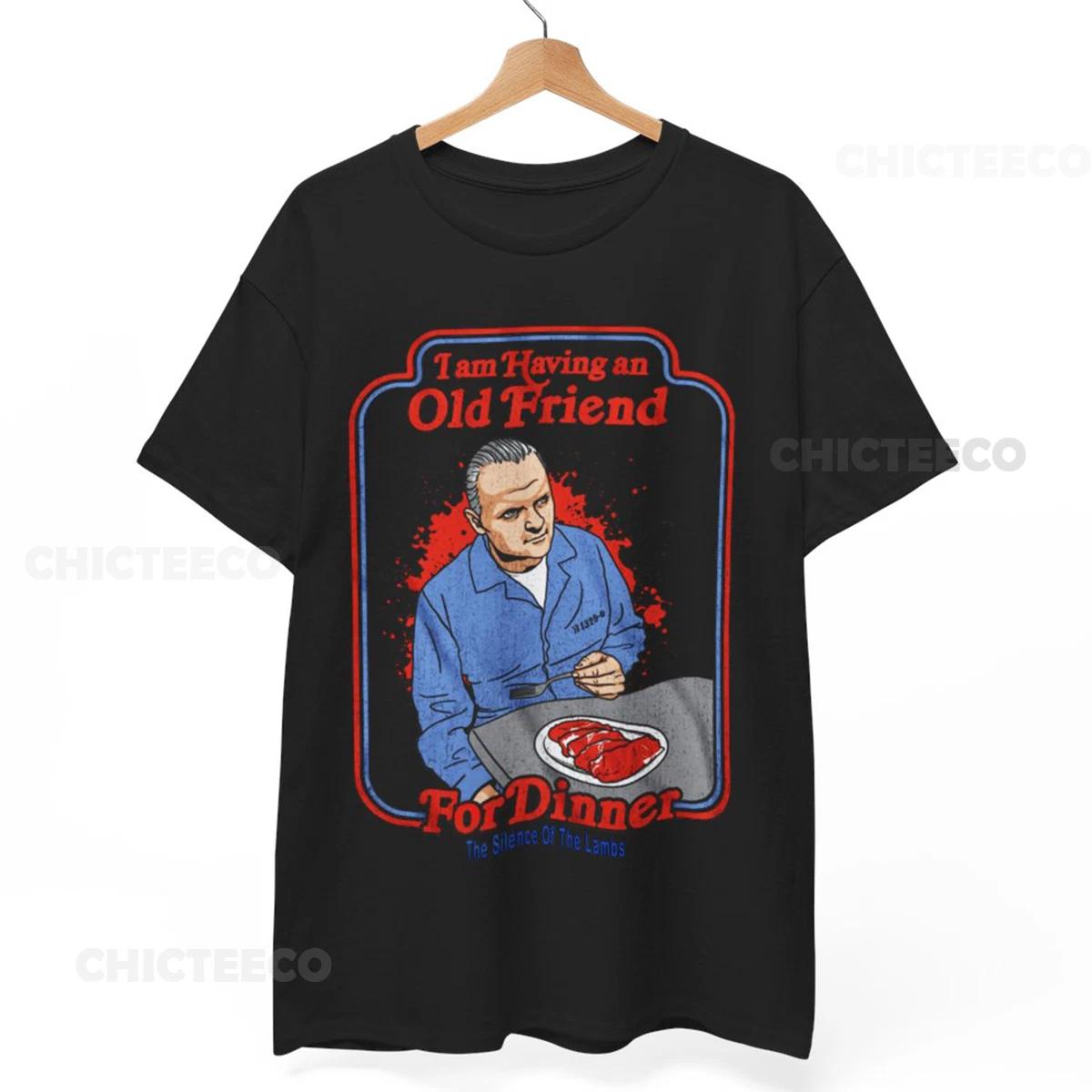 Silence of the Lambs Shirt  I Am Having An Old Friend For Dinner  Drawing Unisex 4XL