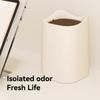 1Pc/Simple Style Flip-Top Trash Can, Plastic, Unique Design, for Home and Office Desktop Use