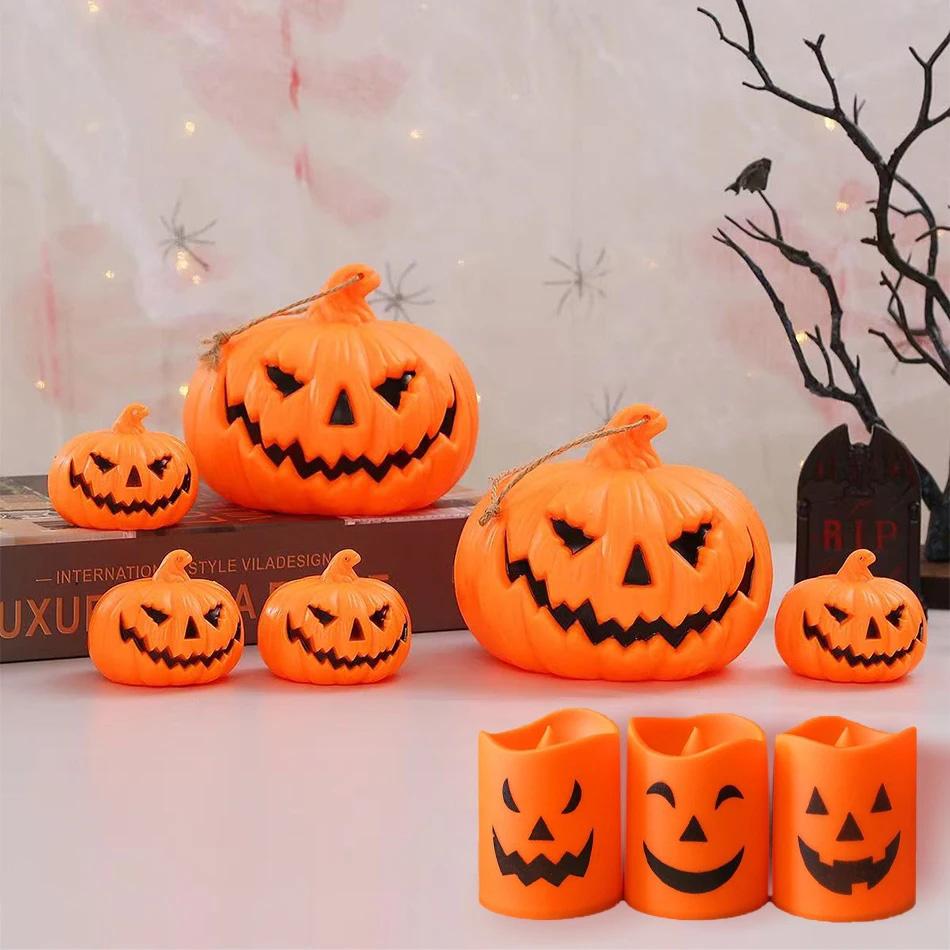 Pumpkin Lantern Spooky Holiday Ghost Facial Lamp Children Present Designed For Balcony Bedroom Garden Spooky Holiday Celebration Decoration