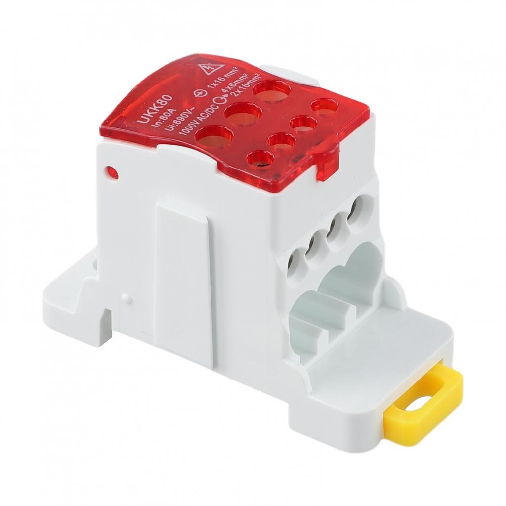 Essential Wiring Accessory Red Power Distribution Junction Box for DIN Rails