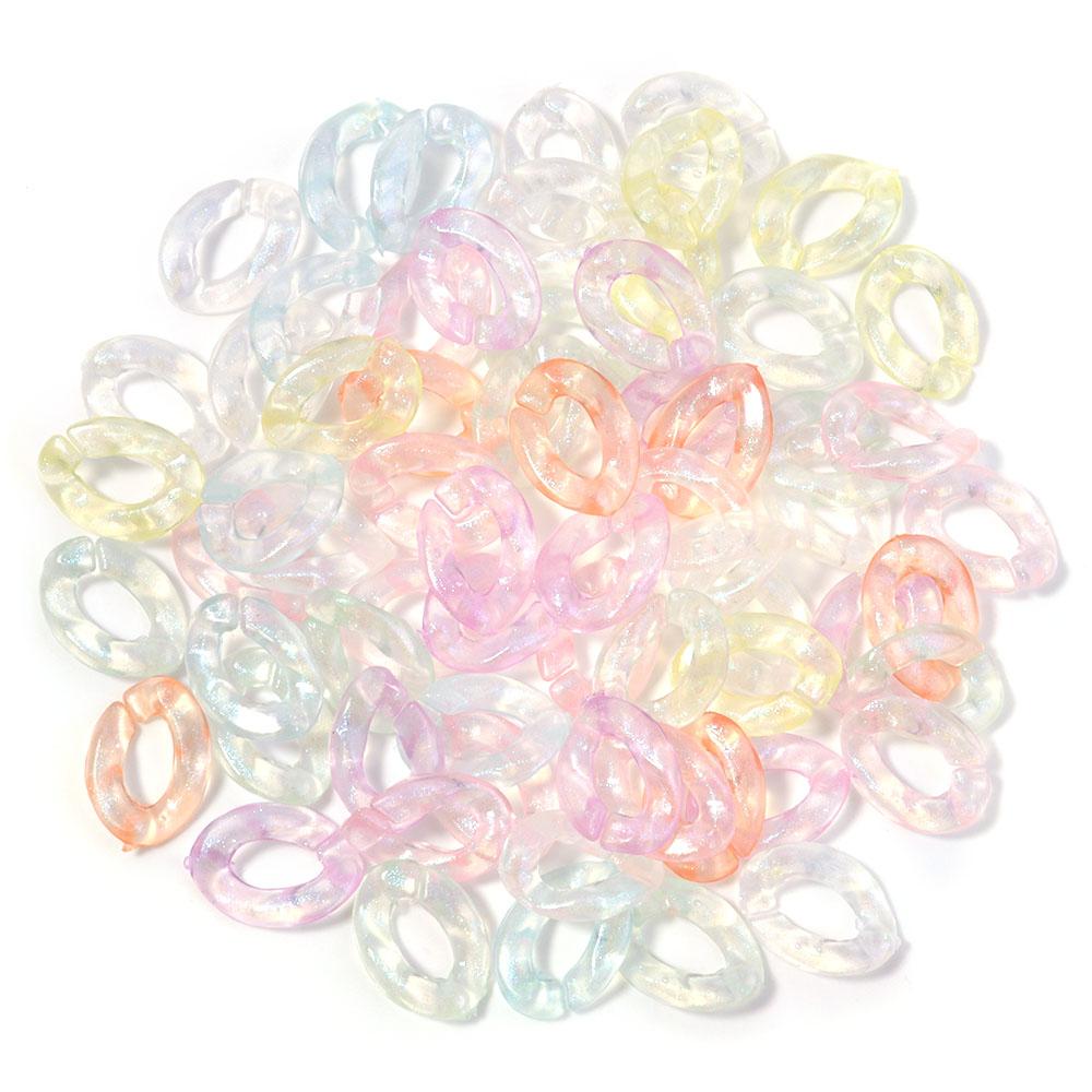 50-100Pcs Acrylic Link Chain Clasps Buckle Beads Connectors For Jewelry Making DIY Bracelet Necklace Glasses Chain Accessories