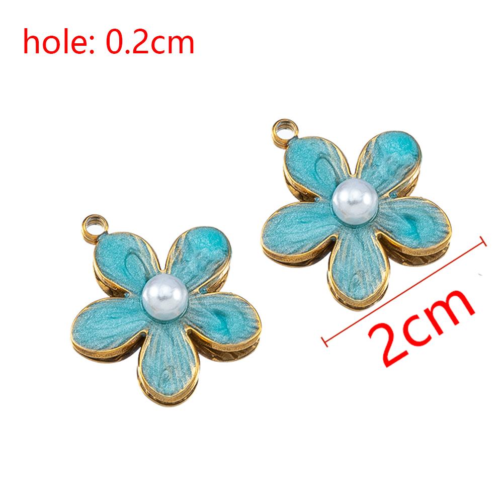 2pcs Stainless Steel Blue Enamel Marine Anklet Charms Bohemia Pendant Base for DIY Earrings Necklaces Vacation Jewelry Findings