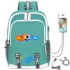 Football Star Printed Schoolbag Backpack Usb Charging Student Backpack Computer Bag