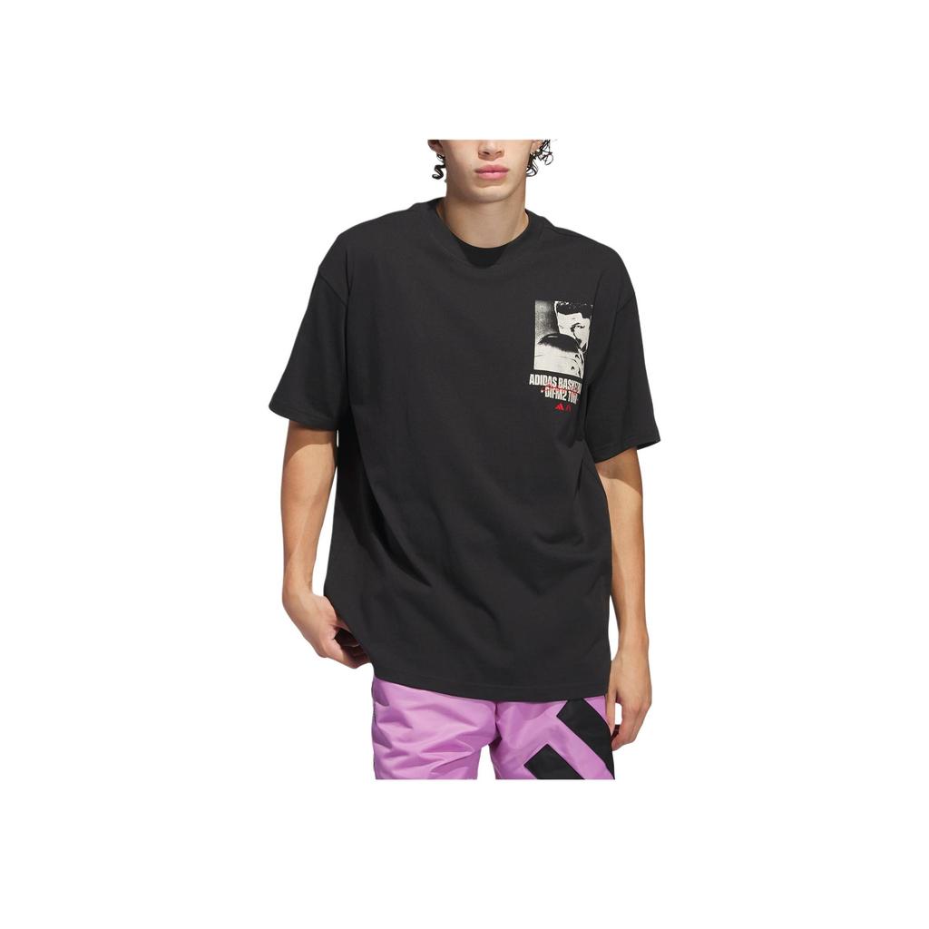 adidas Anthony Edwards Series Basketball FW24 Letter Logo Print Crew Neck Short Sleeve T-Shirt Men Tops Black IY1593