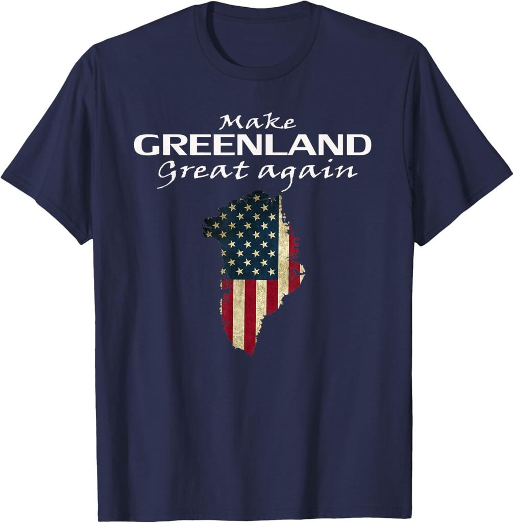 Divertente Maglietta Unisex Make Greenland Great Again con Bandiera Americana