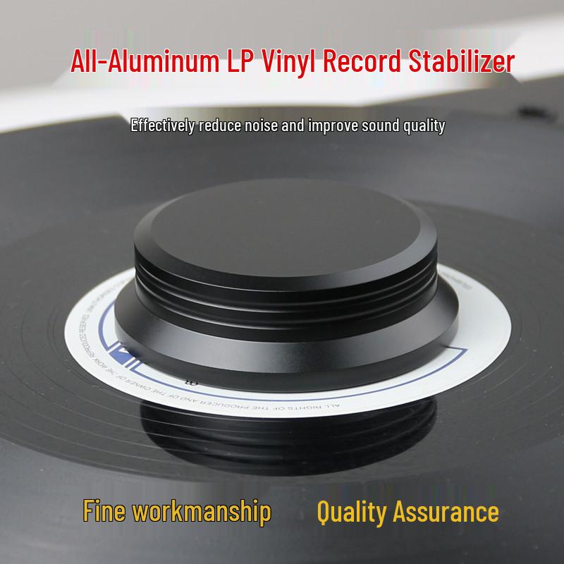 Aluminum LP Vinyl Record Stabilizer, Shock Absorber & Turntable Needle Press