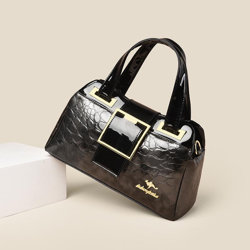 

Женская сумка с узором крокодила, сумка нового стиля, женская сумка большой вместимости, сумка для мамы среднего возраста, сумка-мессенджер, сумка через плечо темно-коричневого