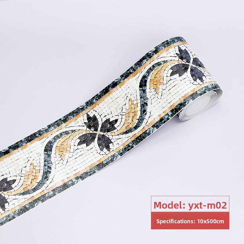 Bathroom Waist Line Sticker Self-adhesive Waterproof Living Room Bedroom Kitchen Skirting Line Tile Sticker Pvc Wallpaper Decorative Wall Sticker