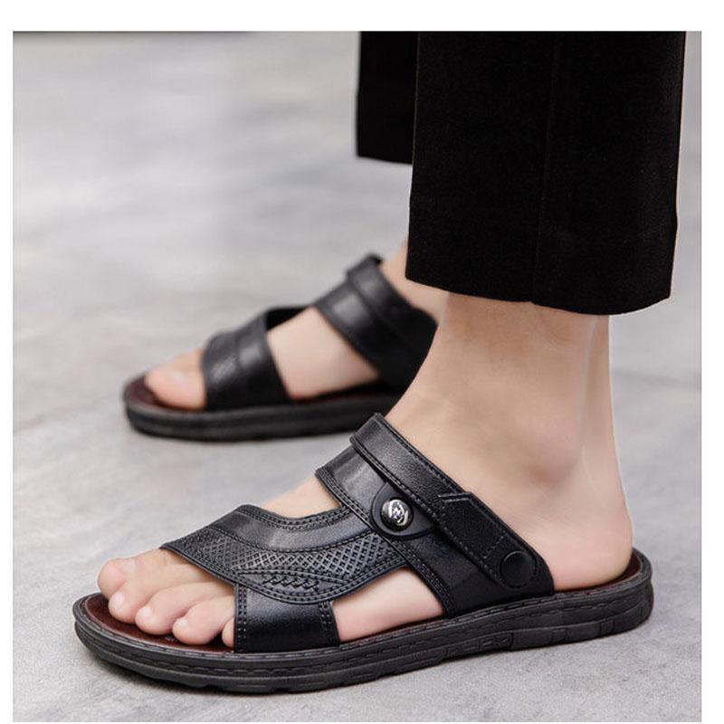 Σανδάλια για ανδρικά καλοκαιρινά στην παραλία αναψυχής, αναπνεύσιμα, μαλακά, αντιολισθητικά, αδιάβροχα και ανθεκτικά στη φθορά Σανδάλια και παντόφλες διπλής χρήσης με χοντρή σόλα