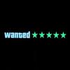 Wanted 5 Star Car Windshield Glow Panel Electric Marker Lamp Blue LED Decoration Light Sticker Flashing Lights