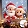 Cute Christmas Window Stickers Same Color Both Sides Self Adhesive Decals for Shopping Mall Home Shop Xmas Window Decor