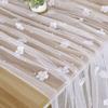 Elegant Flower Pearl Tablecloth Romantic Pearl Embellishments Tulle Fabric Tablecloth Decorative Semi-Transparent