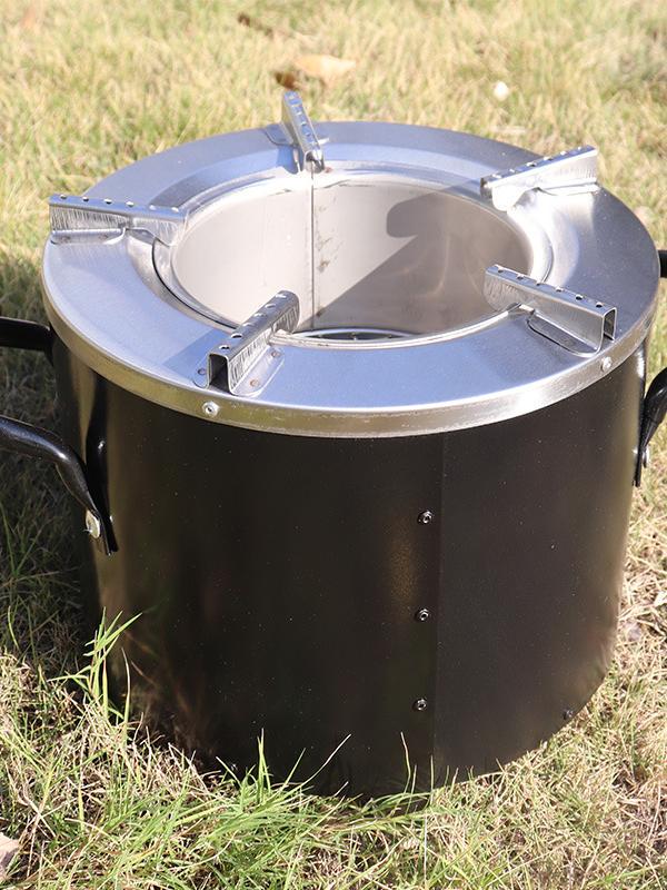 Stainless Steel Outdoor Firewood and Charcoal Camping Stove