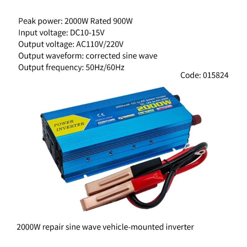Efficient Modified Sines  Power Inverters 12VDC to 110V 220V High Energy Conversion for Stable Output in Camping Travel