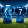 Children's Family Wear with 3D Ronaldo Print, Summer Loose and Comfortable Sports T-shirt, Suitable for Daily Casual Wear