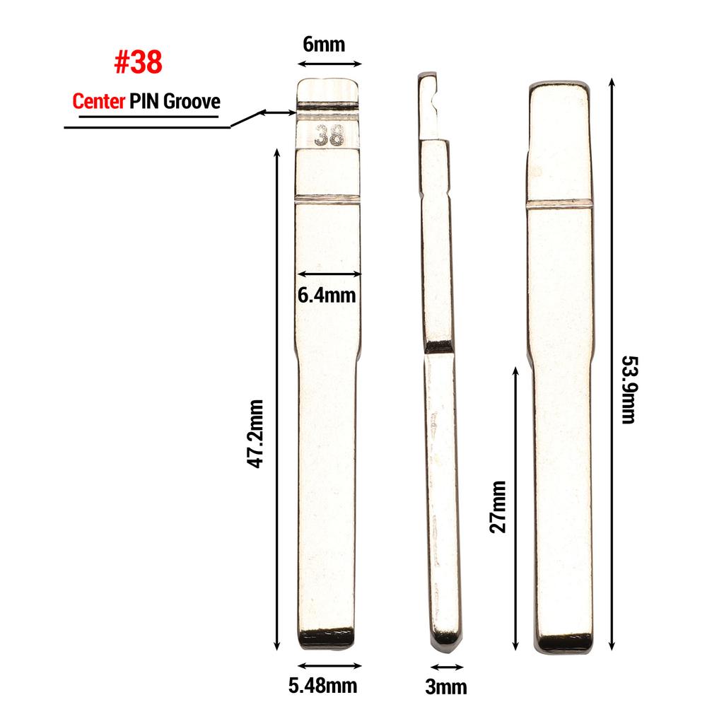 jingyuqin 1p Car Key Ucut Blade #19 #38 #109 #90 #91 #98 for ford metal