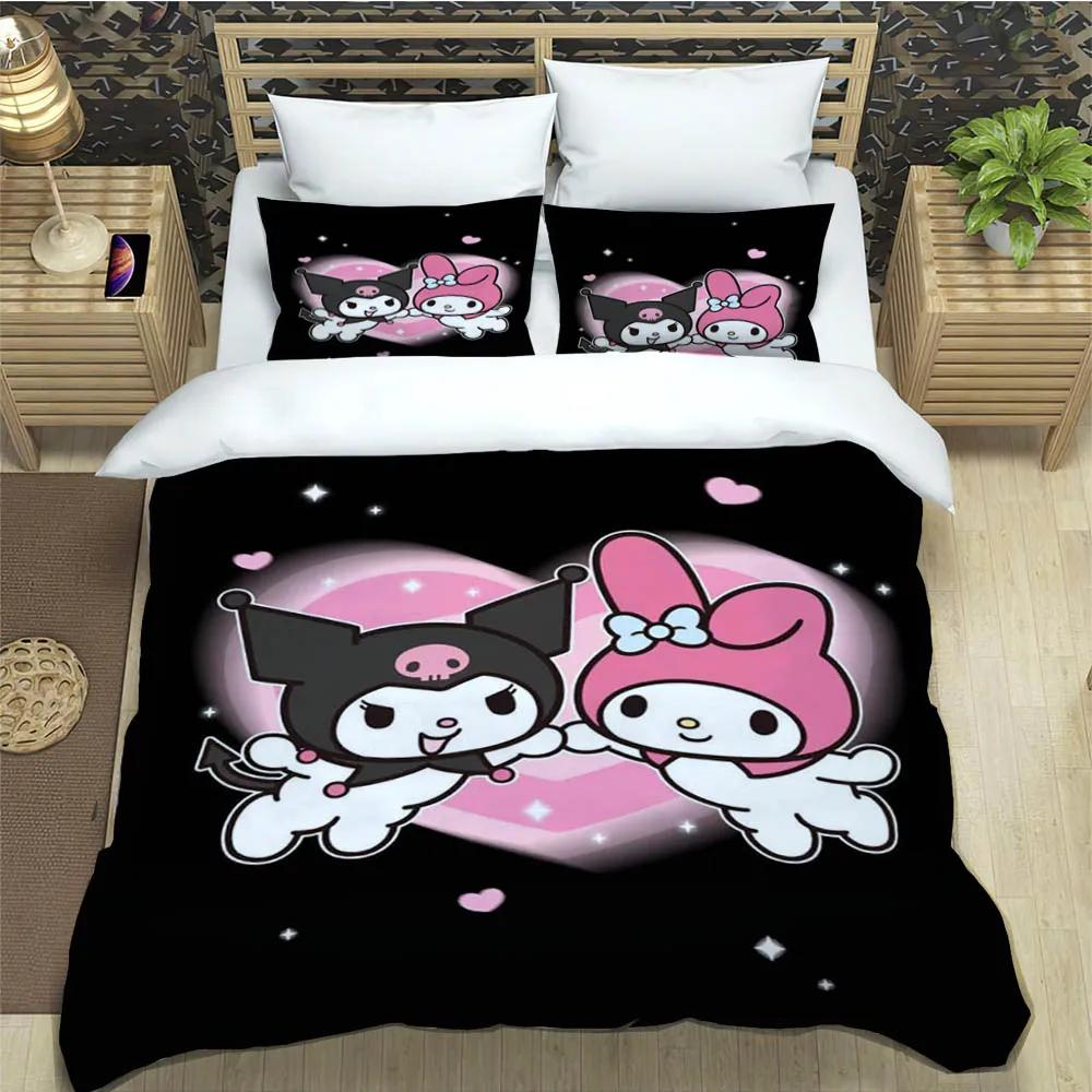Cute My Melody Bedding Sets Exquisite Bed Pillowcase Children Duvet Cover Bed Comforter Set Bedding Set Luxury Birthday Gift