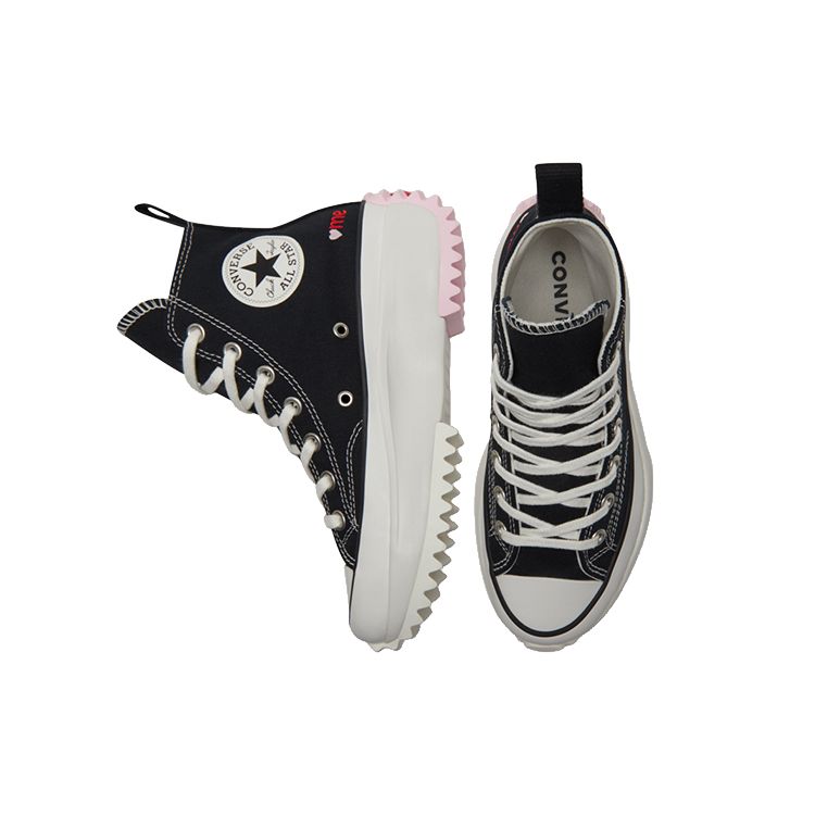 Converse Run Star Hike High Valentines With Love Unisex Sneakers Schwarz Pink Rot A01598C