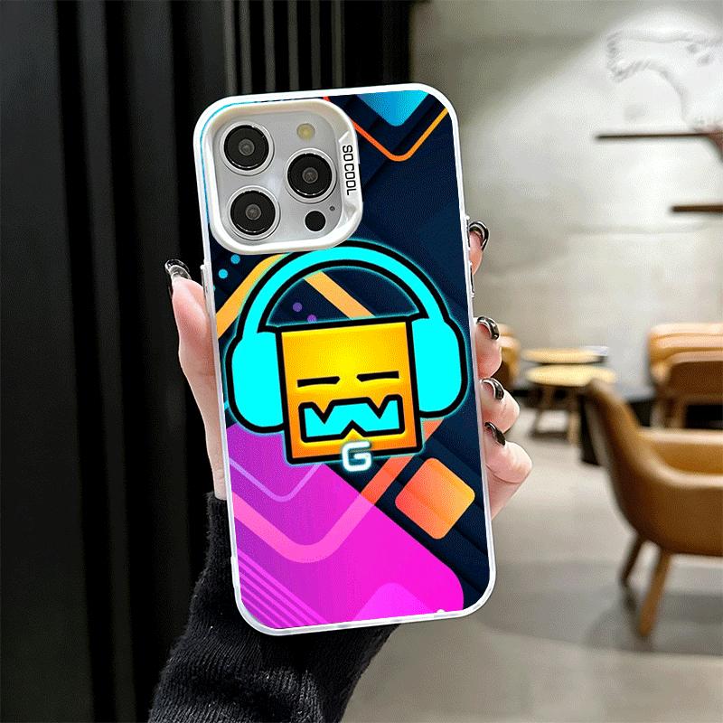Geometry Dash Game Soft Phone Case for iPhone 15 16 17 Pro Max 17Air 16E 14 Plus 13 12 Mini Shockproof Cover Back Shell