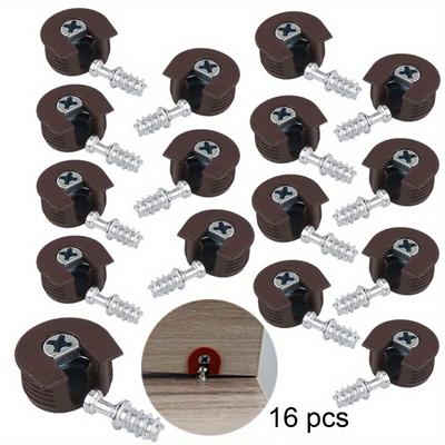 16 peças de suporte de armário de móveis pinos pinos de suporte de prancha de plástico suporte de came conector de hardware acessórios de fixação 3 em 1 suporte de hardware
