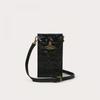 Vivienne Westwood Fake Crocodile Phone Crossbody Bag Black