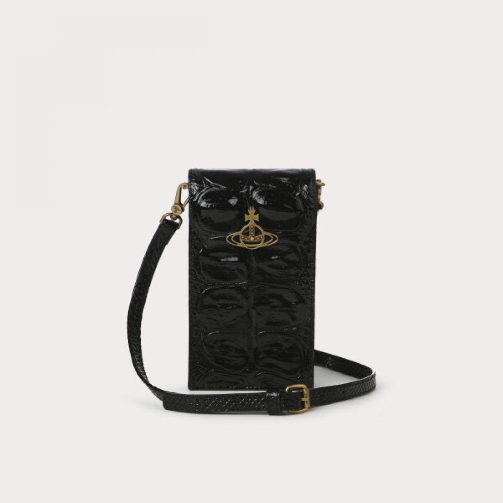 

Vivienne Westwood Fake Crocodile Phone Crossbody Bag Black blacks