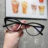 Small Frame Reading Glasses Anti Blue Light Prescription Eyeglasses Woman Clear Leopard Cat Eye Transparent Fashion Eyewear 2024