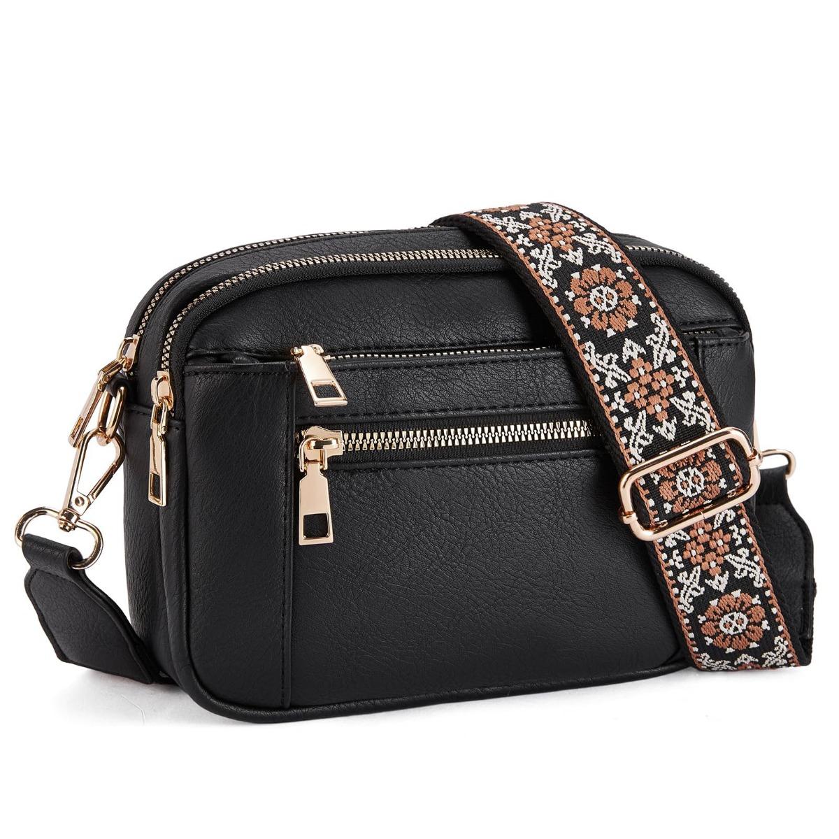 PenGo Studio Colorblocking, Multifunctionele tassen, Ritsen, Crossbodytassen, Vierkante tassen, Schoudertassen, Portemonnees, Verstelbare schouderbanden black