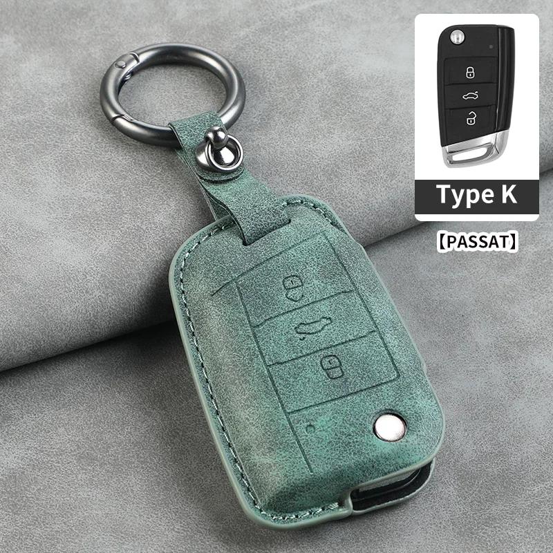 Car Key Cover For Volkswagen VW Polo Golf7 MK7 Tiguan Passat B5 B6 B7 Golf 4 5 6 MK6 Jetta Lavida Leather Car Key Case Cover