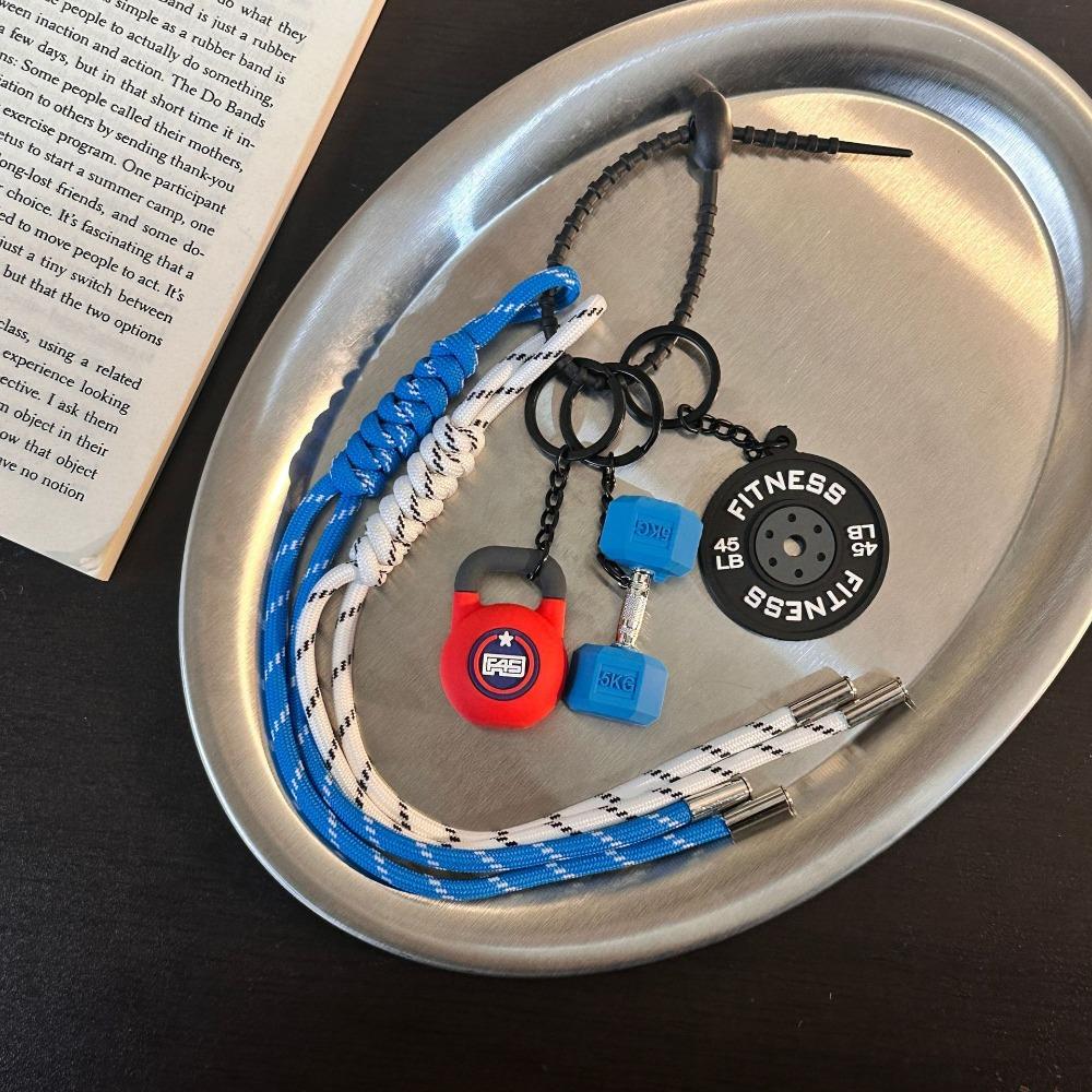 Mini Barbell Plates Key Chain Colorful Simulation Dumbbells Keyring Fitness Series Pendant  Gifts