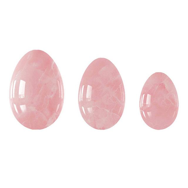 

Undrilled Rose Quartz Yoni Egg Set Natural Crystal Jade Massager Stone Kegel Exercise Jade Ball Vaginal Tightening Massage Eggs рожевий кварц кольору