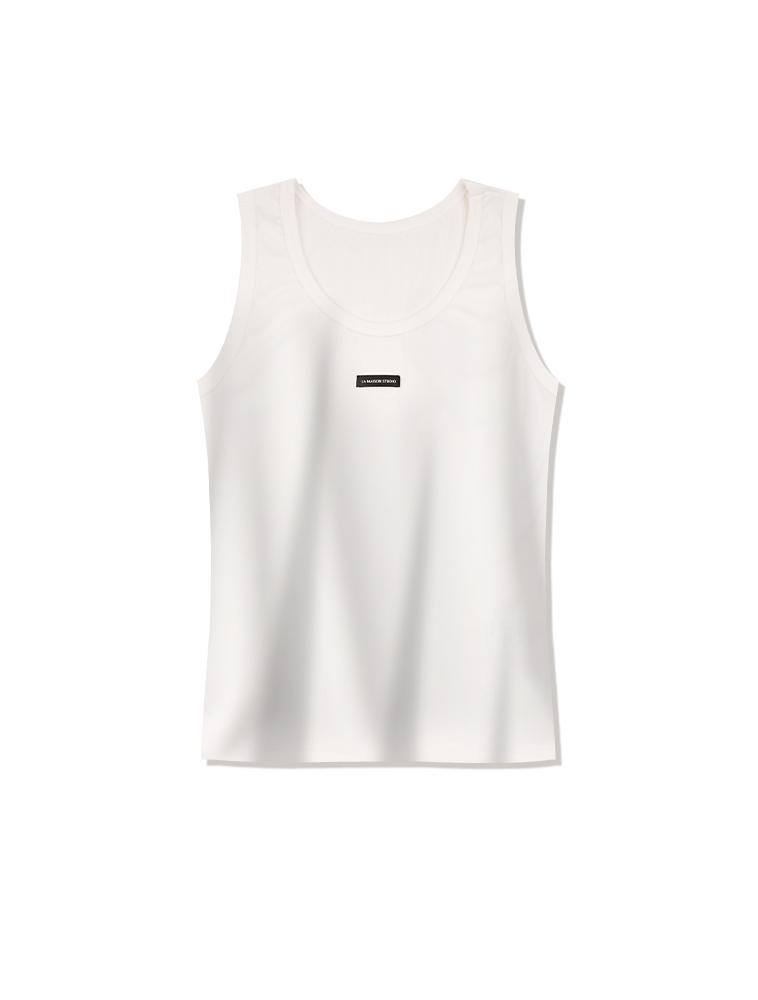LA MAISON STUDIO Ribbed Sleeveless White (Fcg2Ts766W)