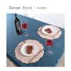 Silicone Placemat Round Flower Coffee Dinner Table Mat 34cm Embossed Pink Coaster Heat Resistant Kitchen Tableware Dining Mat