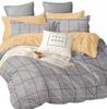 3-piece Bedding Set 160x200 + Pillowcases 70x80, Cotton Satin Check