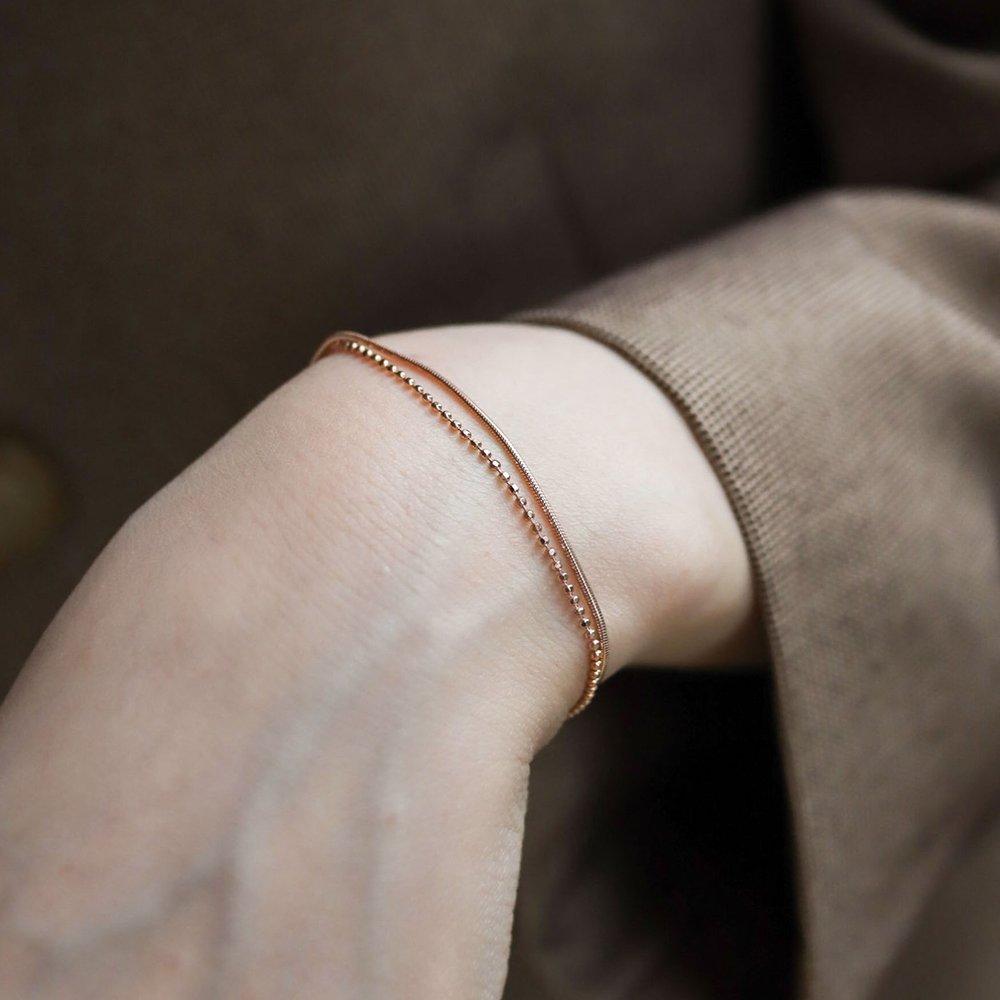 [ Modernlike / Headquarters Genuine Product ] 14K Gf Silver Double-row Chain Bracelet Gold