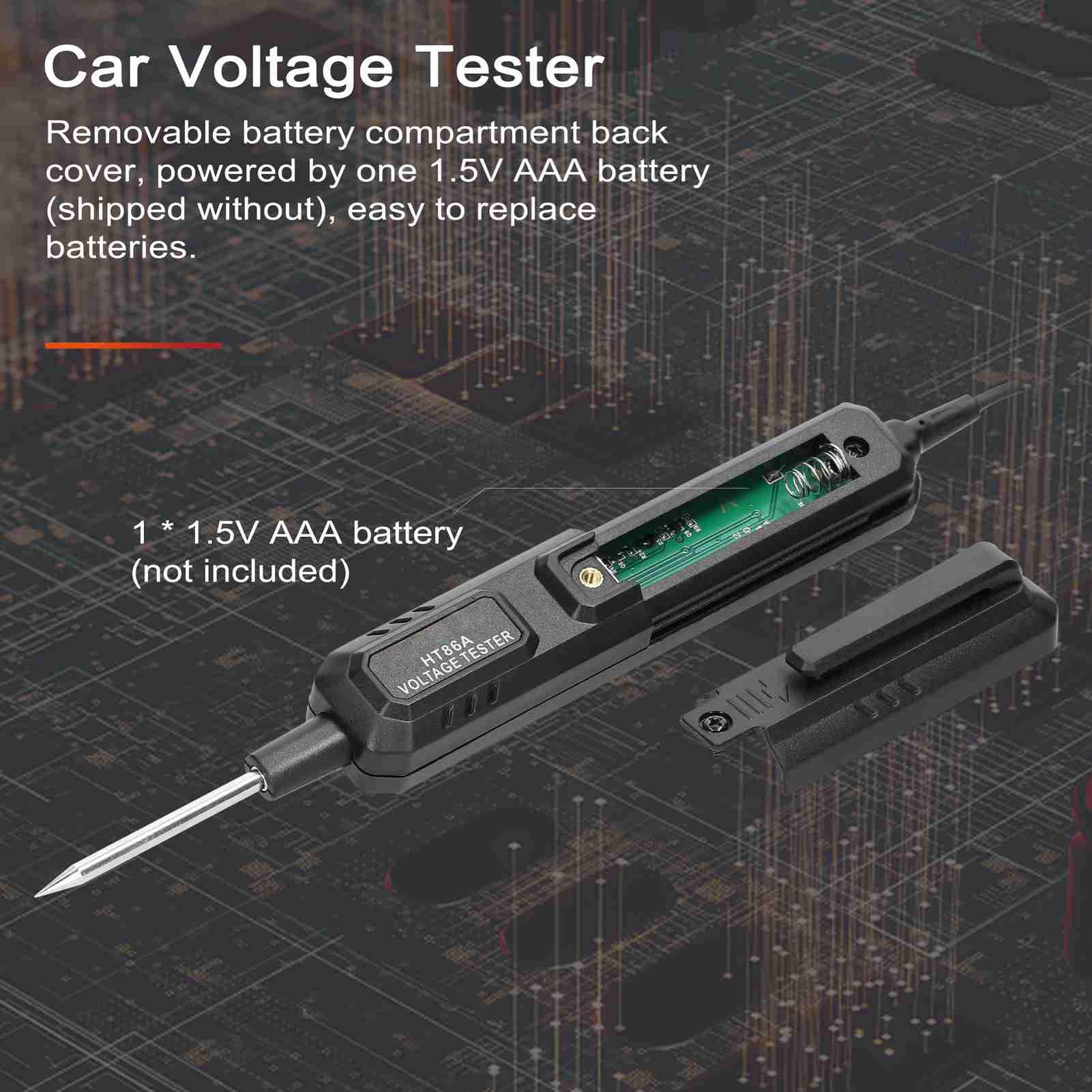 

Car Voltage Tester LCD Digital Display Automobile Maintenance Circuit Detector with Green Backlight