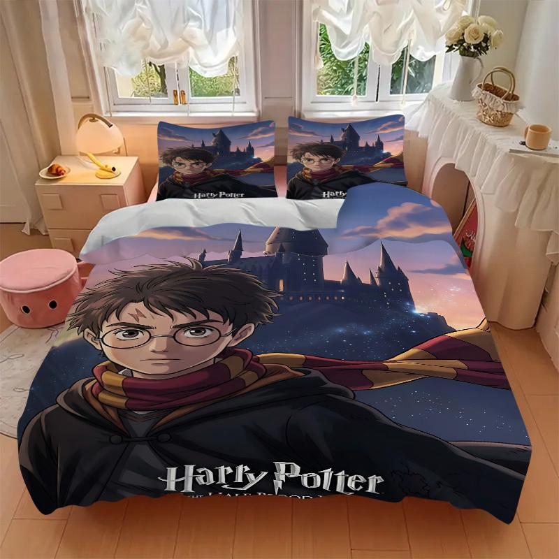 3pcs Hogwarts Castle Duvet Cover Set, 1 Duvet Cover + 2 Pillowcases (No Insert), High-Definition Print for All Seasons,Durable yy251103073