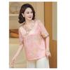 Mom's Summer Short-sleeved Internet Celebrity New Chinese Tops Middle-aged and Elderly