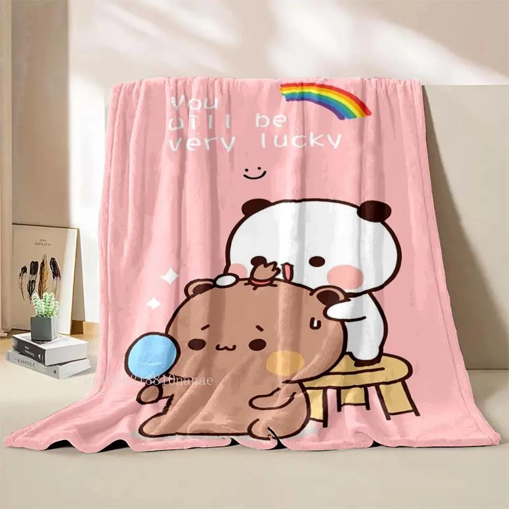 Cartoon Print Bubu And Dudu Soft Plush Flannel Blanket Living Room Bedroom Bed Couch Picnic Blanket
