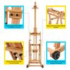 MEEDEN Easel Beech Wood Large Easel Angle Adjustable Horizontal Painting Movable Vertical Storage Supports 2 Stretched Canvases Up To 196cm Stretched
