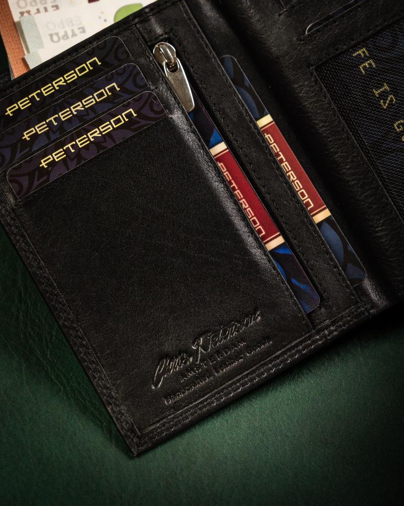 Elegant men's wallet made of natural leather - Peterson
