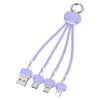 Keychain Silicone Keychain  Charge Data Cable,Line Suitable For Type C One Drag Three Fast Charge Data Cable