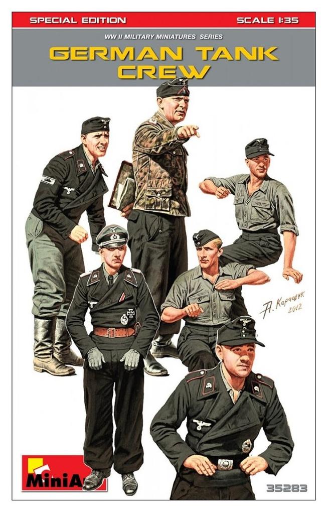 Miniart 1/35 Scale German Tank Crew (6-Piece Special Edition) Plastic Model Kit MA35283