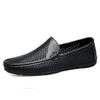 Spring Men's Leather Casual Shoes Flat Bottomed Breathable Loafers Outdoor Commuting Men's Park Walking Shoes Massage Soles