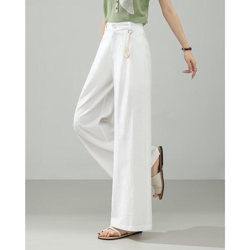 TERRE BLEUE Women's High-Waist Wide-Leg Casual Pants