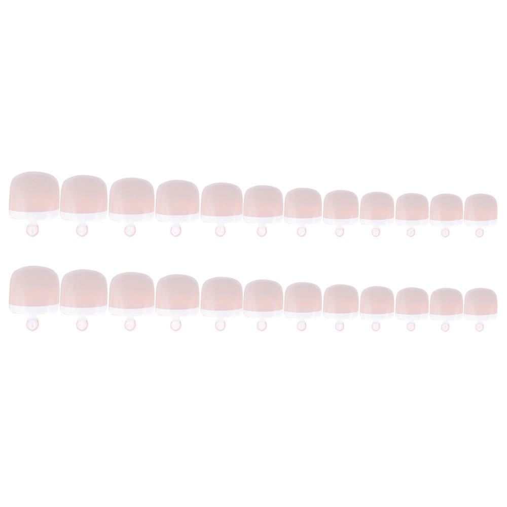 

24 шт., набор накладных ногтей на ногах, французский набор накладных ногтей с полным покрытием, накладные ногти на ногах для украшения маникюра своими руками