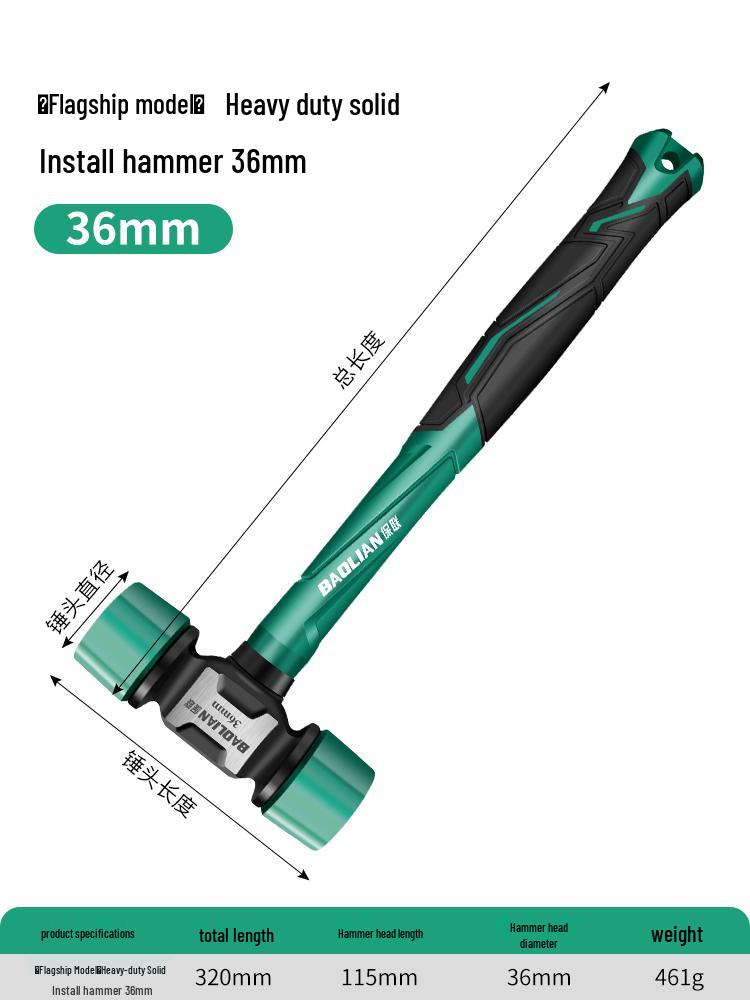 Obkladačské kladivo s gumovou hlavou a pevnou plastovou hlavou